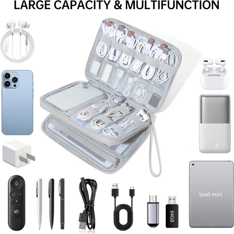 CILLA Electronics Organizer Travel, Travel Cord Organizer Case, Compact Electronics Accessories Bag for Cable, Cord, Charger, Phone - Image 5